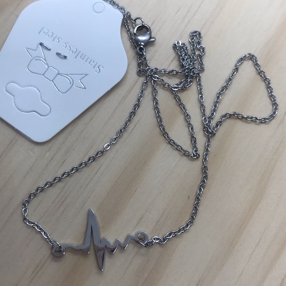 Stainless Steel Heartbeat 💓 Necklace - Picture 3 of 4